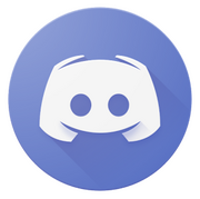 Discord's Logo A small circular logo in Discords classic blue/purple color, clearly showing their white gaming-console-with-eyes brand design